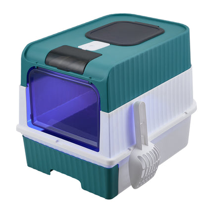 Large Fully Enclosed Cat Litter Box with UV Sterilization