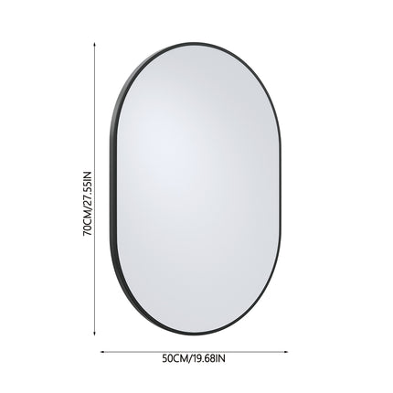 Black Frame Oval Wall Mirror