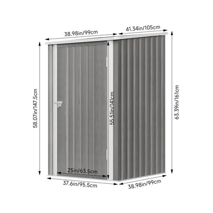 3 x 3FT Outdoor Metal Garden Storage Shed