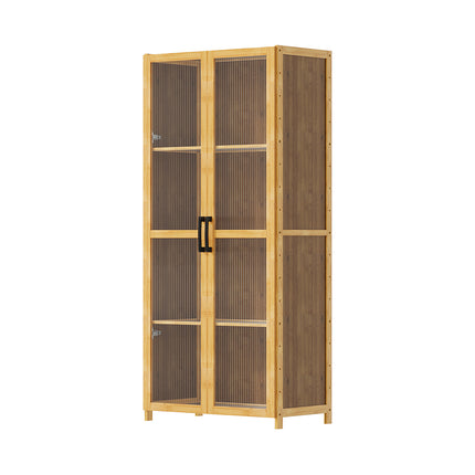4-Tier Narrow Bookcase Storage Cabinet with Acrylic Door