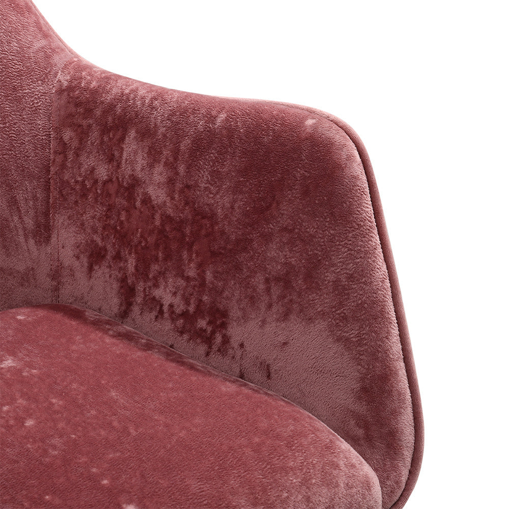 Velvet Upholstered Home Office Swivel Task Chair Ash Pink