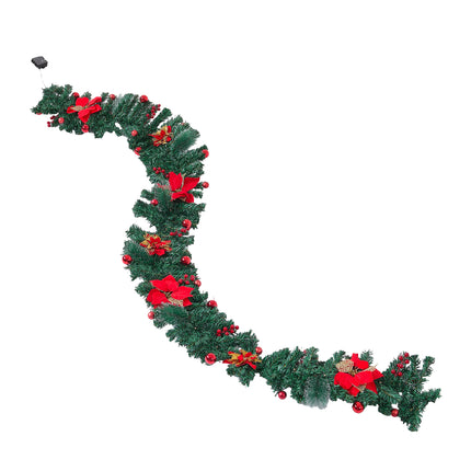 270cm Artificial Christmas Garland Decoration with LED String Light