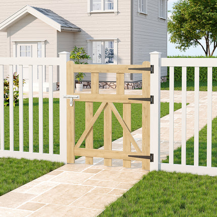 2.5x3ft Outdoor Wooden Garden Gate Fence Door
