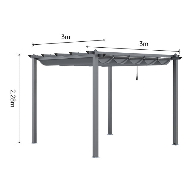Aluminum Pergola for Patio Deck 3 × 3 M