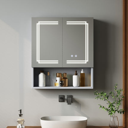 Wall-mounted Bathroom Mirror Cabinet with Led Lights