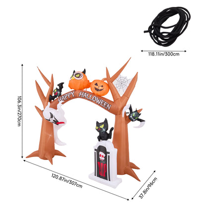 9FT Blow-up Halloween Archway Inflatable Decoration with Built-in LED Light