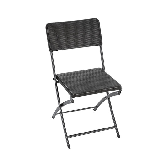 Black Set of 2 Outdoor Plastic Folding Chairs