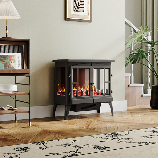 1000W/2000W Freestanding Electric Fireplace Heater