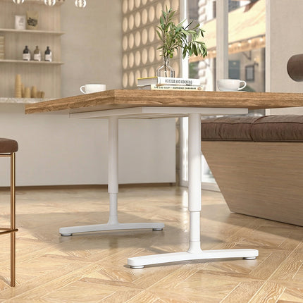 2Pcs Black/ White Adjustable Height Table Underframe