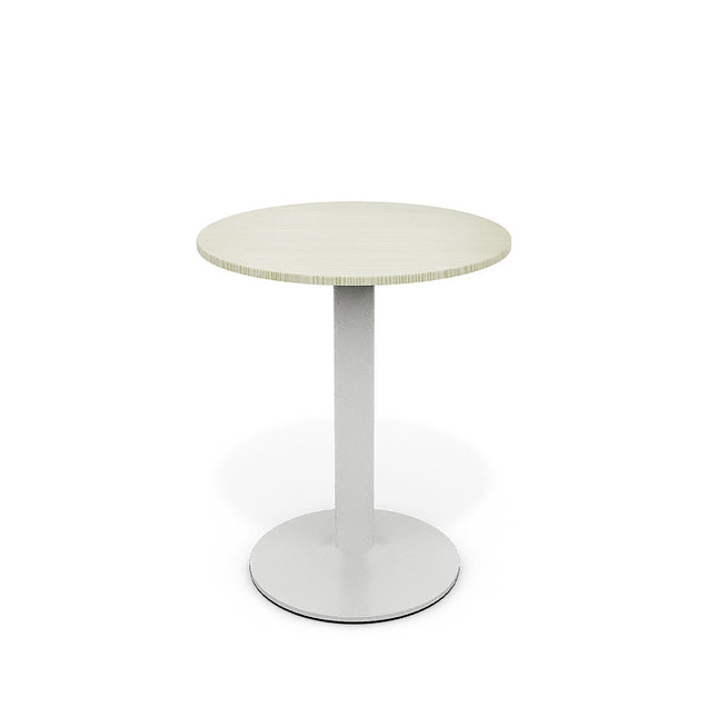 White Round Cafe Table with Metal Base 74cm