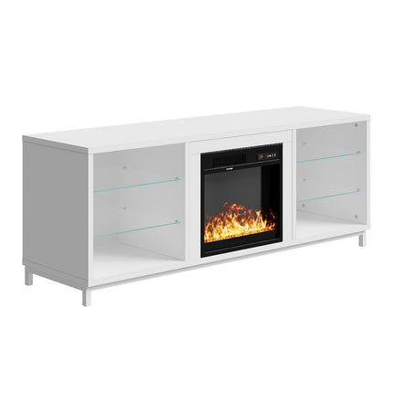 Freestanding TV Stand Entertainment Center with 18" Fireplace