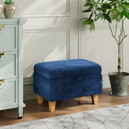 Chenille Upholstered Storage Ottoman