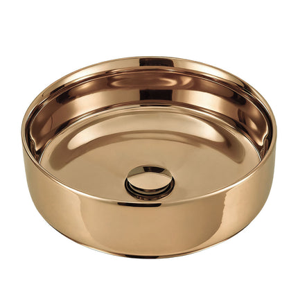 Round Ceramic Countertop Washbasin Vessel Sink