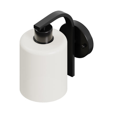 Black Iron Wall Light with Glass Shade