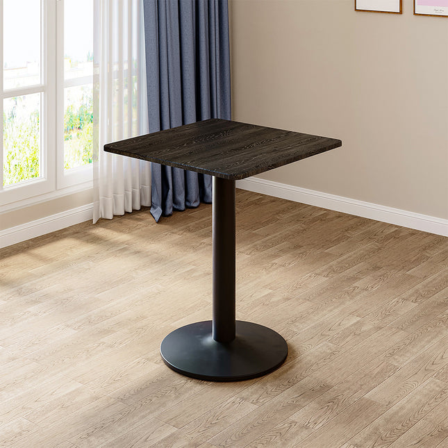 Black Square Cafe Table with Metal Base  60x60cm