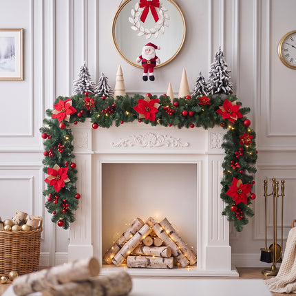 270cm Artificial Christmas Garland Decoration with LED String Light