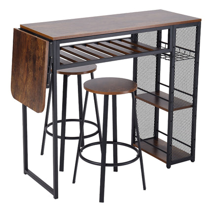 3-Piece Bar Table Set with Two Bar Stools