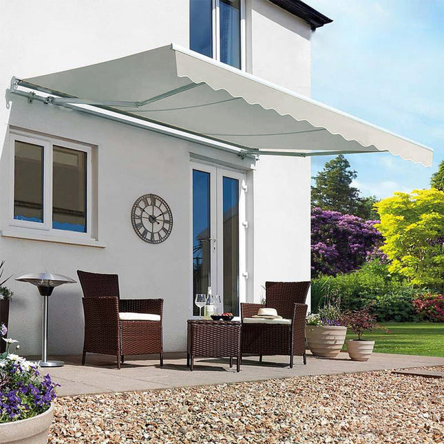Outdoor Retractable DIY Manual Patio Awning Canopy Garden Shade Shelter Grey 200x150CM