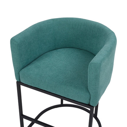 Set of 2 Low Back Upholstered Bar Stools