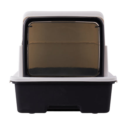 Large Hooded Top Entry Cat Litter Box with Scoop