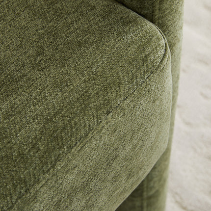 Chenille Upholstered Accent Chair with Lumbar Pillow