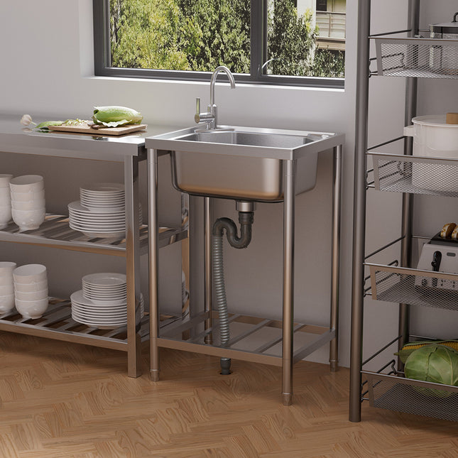Free Standing Stainless Steel Single Bowl Sink