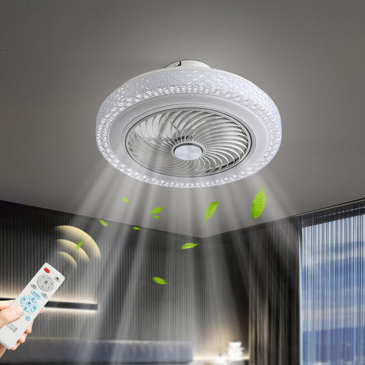 White 20 Inch Acrylic Ceiling Mount LED Fan Light