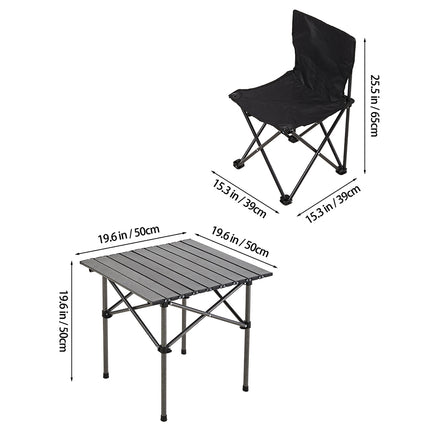 Portable Folding Camping Table with Two Chairs