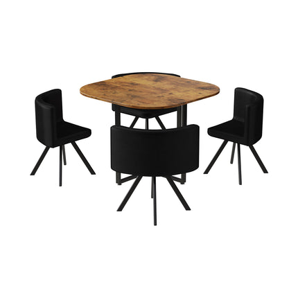 Vintage Dining Table Set with 4 Chairs
