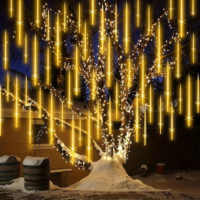 Solar-Powered Meteor Shower String Lights with Remote Control