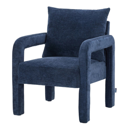 Chenille Upholstered Accent Chair with Lumbar Pillow
