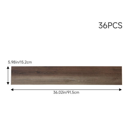36Pcs Wood-Grain PVC Self-Adhesive Plank Flooring Set