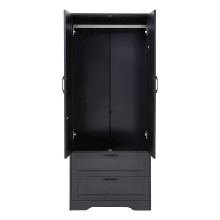 2-Door Wardrobe with Drawers & Mirror