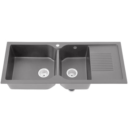 Double Bowl Quartz Resin Composite Kitchen Sink with Waste Kit