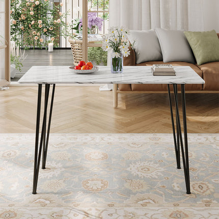 Modern Dining Table with MDF Tabletop & Metal Legs