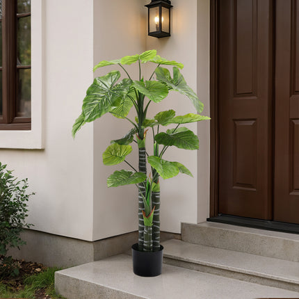 Artificial Tropical Plant with Plastic Flowerpot Home and Office Plant Decoration