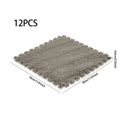 12PCS Plush Interlocking Foam Play Mats