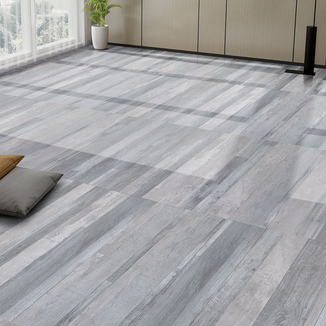 36Pcs Wood-Grain PVC Self-Adhesive Plank Flooring Set