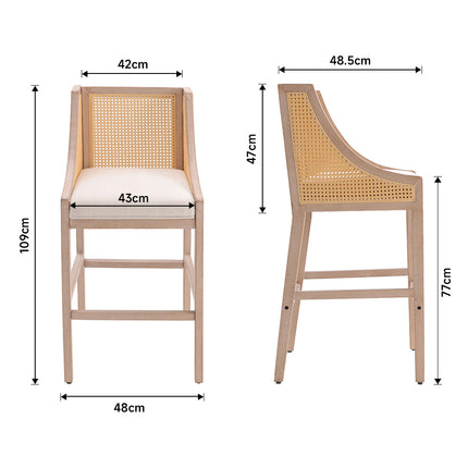 Set of 2 Modern Upholstered High Bar Stools