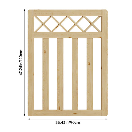 3 x 4ft Outdoor Cross Top Wooden Garden Gate Pedestrian Fence Yard Door