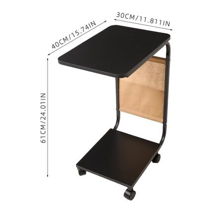 C-Shaped Side Table with Storage Bag