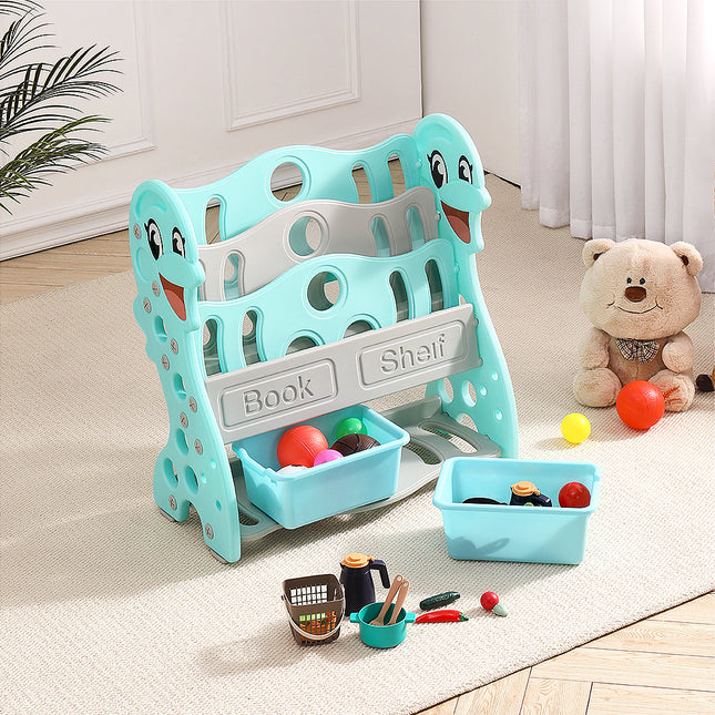 Kids Dolphin Book Rack with Toy Boxes