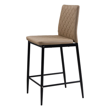 2PCS Upholstered Bar Stools with Backrest