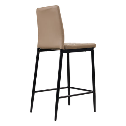 2PCS Upholstered Bar Stools with Backrest