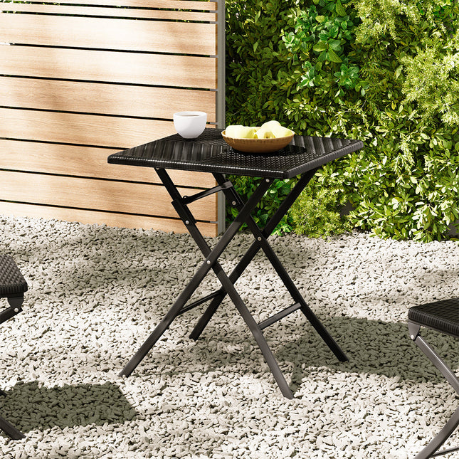 Black Square Folding Outdoor Bistro Table 61x61cm