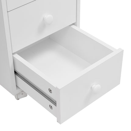 4 Drawers Manicure Nail Table Beauty Salon Desk with Wheels