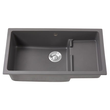 Modern Quartz Resin Composite Kitchen Sink with Waste Kit, No Tap Hole