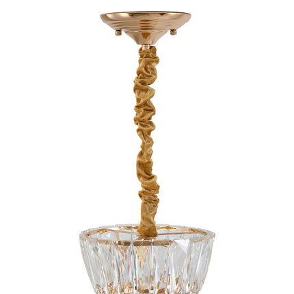 Crystal Ceiling Light with Gold Frame