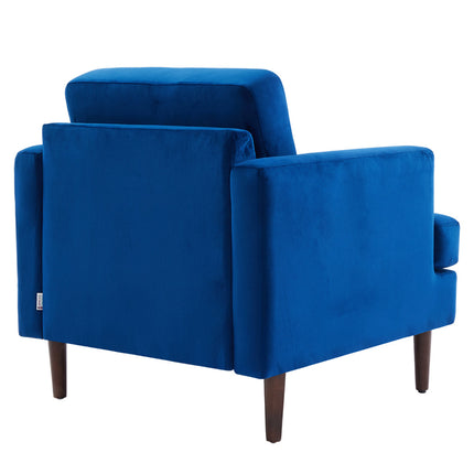 Mid-Century Blue Single Sofa Armchair