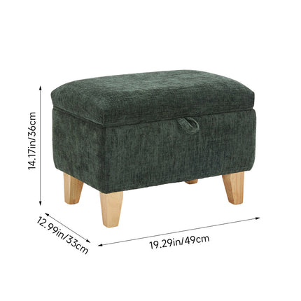 Chenille Upholstered Storage Ottoman